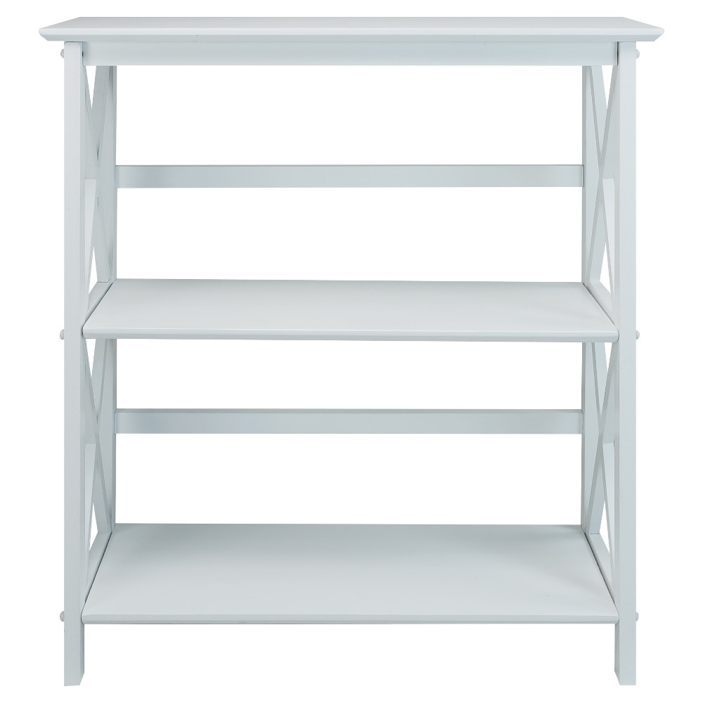 Photos - Garden & Outdoor Decoration 34" Montego 3 Tier Bookcase White - Flora Home: Solid Wood, Mid-Century Modern, Wall Mount Hardware Included
