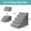 5-Tier Widened Support Pet Stairs, Non-Slip Foldable Dog Steps for Bed & Couch with Removable Cover - 3 of 4