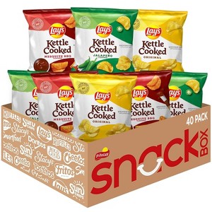 Lay's Kettle Cooked Potato Chips, Variety Pack - 0.85 Oz Bag (Pack of 40) - 1 of 4