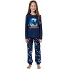The Polar Express Womens' Train Movie Film Sleep Jogger Pajama Set Blue - 2 of 4