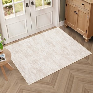 Washable Modern Solid Living Room Rugs, Abstract Indoor Contemporary Floor Carpet for Bedroom Dining Room - 1 of 4