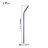 Unique Bargains Smooth Cocktail Coffee Juice Reusable Metal Straws 2 Pcs - 2 of 3