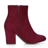 Allegra K Women's Round Toe Side Zipper Block Heel Ankle Boots - 4 of 4