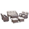 Gymojoy Outdoor Patio Sofa Ottoman Table with Swivel Chairs - 3 of 4