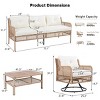 4 Piece Rattan Garden Furniture Sets,Outdoor Wicker Couch,Rattan Outdoor Sectional Sofa Set with Swivel Chairs and Sponge Cushions-Coolbibila - 4 of 4