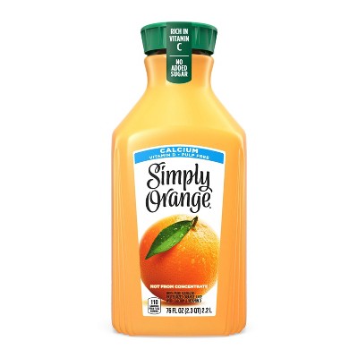 Simply Beverages Orange Pulp Free Juice with Calcium and Vitamin D - 76 fl oz
