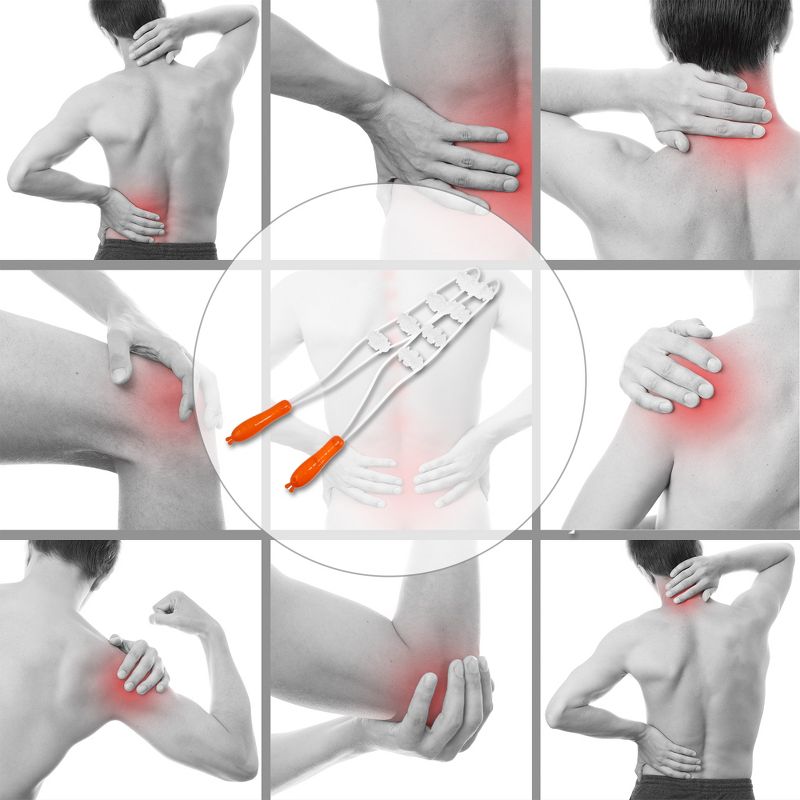 Unique Bargains Multiple Trigger Points Neck Shoulder Muscle Pain Ease PP TPE Handheld Back Massager White Orange 1 Pcs, 2 of 7
