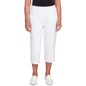 Alfred Dunner Womens Denim Fringe Capri Pant - 1 of 4