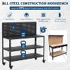 47-inch Heavy-Duty Steel Workbench, 650 LBS Capacity Workstation with 2-Tier Storage Shelves & 14 PCS Hanging Kits, Multipurpose Tool Workstation - 3 of 4