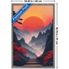 Trends International Andreas Magnusson - Sunset In The Mountains Framed Wall Poster Prints Barnwood Framed Version 22.375" x 34" - 3 of 4