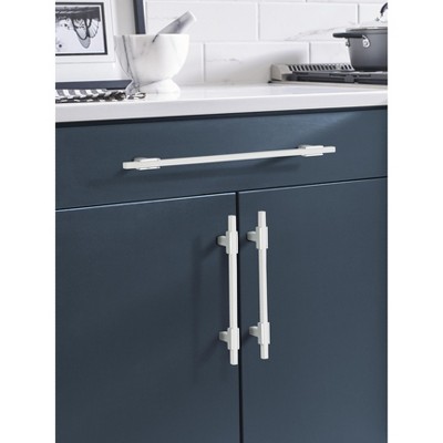 Urbanite 12.75" Polished Chrome and White Cabinet Bar Pull