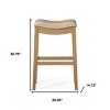 HomeRoots 31" Beige and Natural Faux Leather and Solid Wood Backless Bar Height Bar Chair - 3 of 4