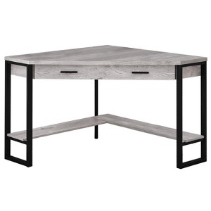 Monarch Specialties Computer Desk Home Office Corner Storage Drawers 42InchL Work Laptop Metal Laminate Grey Black Contemporary Modern - 1 of 4