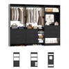 Besiost Set of 3 Closet Organizer System with Wood Drawers, 79-In Freestanding Wardrobe with Hanging Rods and Mirror - 4 of 4