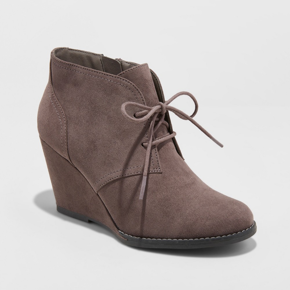 Women's Bessie Microsuede Wedge Fashion Bootie - Universal Thread Gray 10 was $32.99 now $23.09 (30.0% off)