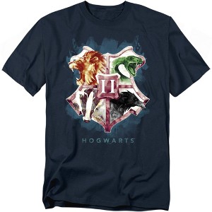 Harry Potter Hogwarts Crest Wash Adult T-Shirt - 1 of 4