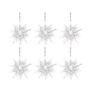 SEVOBAL Tree Ornaments 6PCS Set 6.1" Christmas Tree Decorations Snowflake Hanging Ornaments Holiday Party Supplies, White, 6.1"*6.1"*6.1" - 1 of 4