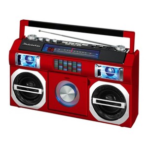 Studebaker SB2145 80's Retro Street Portable Bluetooth Boombox with FM Radio, CD Player, LED EQ and 10 Watts RMS Power - 1 of 4