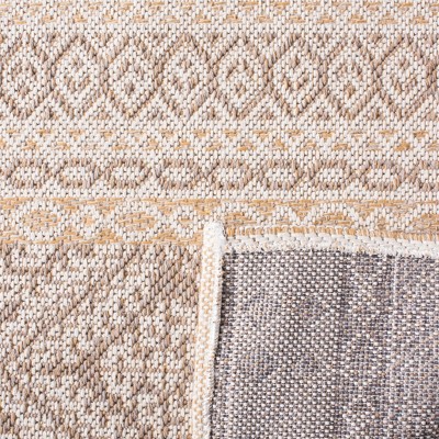 Augustine Geometric Black & Taupe 34" Rectangular Area Rug