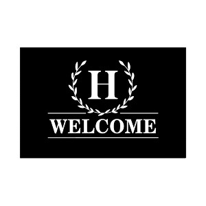 Personalization Mall Laurel Wreath Personalized Letter Doormat - 18" x 27" - 1 of 1