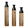 AZL1 Life Concept Decorative Vase 3 Piece Metal Geometric Cylinder Embossed Pattern for Gift Wedding Home Floral Display, Black, 20.97"*8.03"*36.54" - 2 of 4