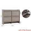 Shoe Cabinet with 2/3/4/6 Flip Drawers/ with 3 Flip Drawers & Side Door, Wooden Shoe Organizer w/Adjustable Shelf, Shoe Storage for Entryway - 2 of 4