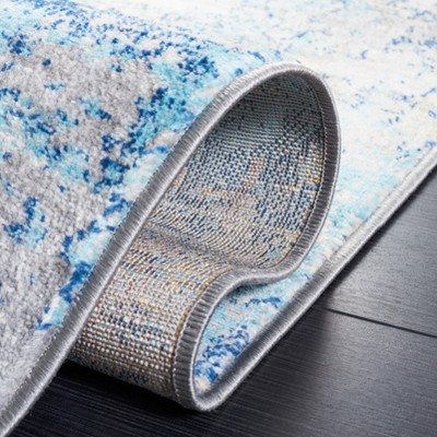 Jasper Neal Abstract Overdyed Grey/Blue Area Rug, 8' x 10'