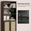 Sevobal Decorarive5 Shelf Bookshelf with Doors Tall Bookcase Display Shelves for Home Office, Brown, 29.9"*14.6"*70.9" - 2 of 4