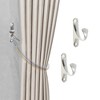 Unique Bargains Curtain Holdbacks Wall Peg Hooks Zinc Alloy 2.83"x0.63" 1 Pair - 2 of 4
