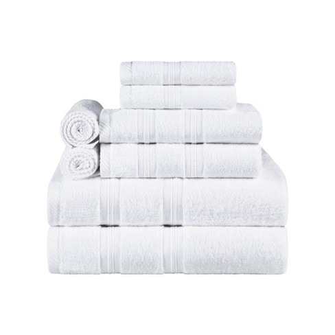 8pc Cotton Bath Towel Set Light Blue : Target