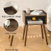Nightstand, Mid Century Modern Side Table Bedroom with Storage, Small End Bedside Table with Solid Wood Legs - 3 of 4