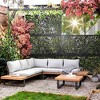 Lirago Metal Outdoor Privacy Screen Freestanding Patio Decorative Screens - 72"x47", Black - 4 of 4