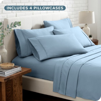 Full Light Blue Microfiber Deep Pocket Sheet Set