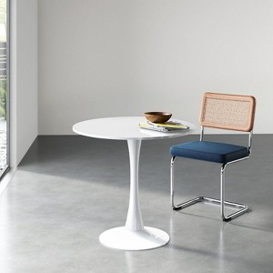 Sandinrayli 31.5 x 31.5 inch Round White Tulip Side Table, Mid-Century Dining Table, Pedestal Dining Table, End Table Leisure Coffee Table White - 1 of 1