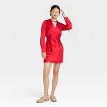Women's Long Sleeve Satin Shirtdress - A New Day™