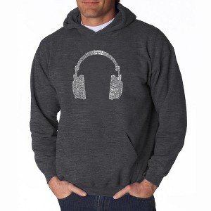 LA Pop Art Men's Word Art Hooded Sweatshirt - 63 DIFFERENT GENRES OF MUSIC - 1 of 4