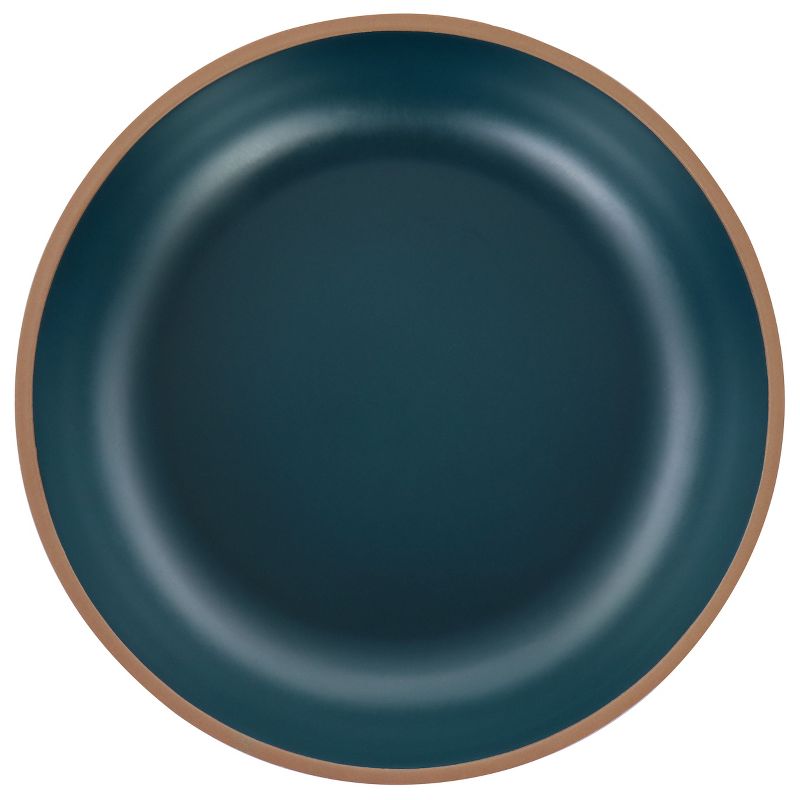 Gibson Home Rockabye 4 Piece Melamine Dinner Bowl Set in Dark Teal, 3 of 8