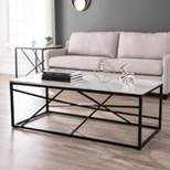 Arendale Faux Marble Coffee Table Matte Black - Aiden Lane