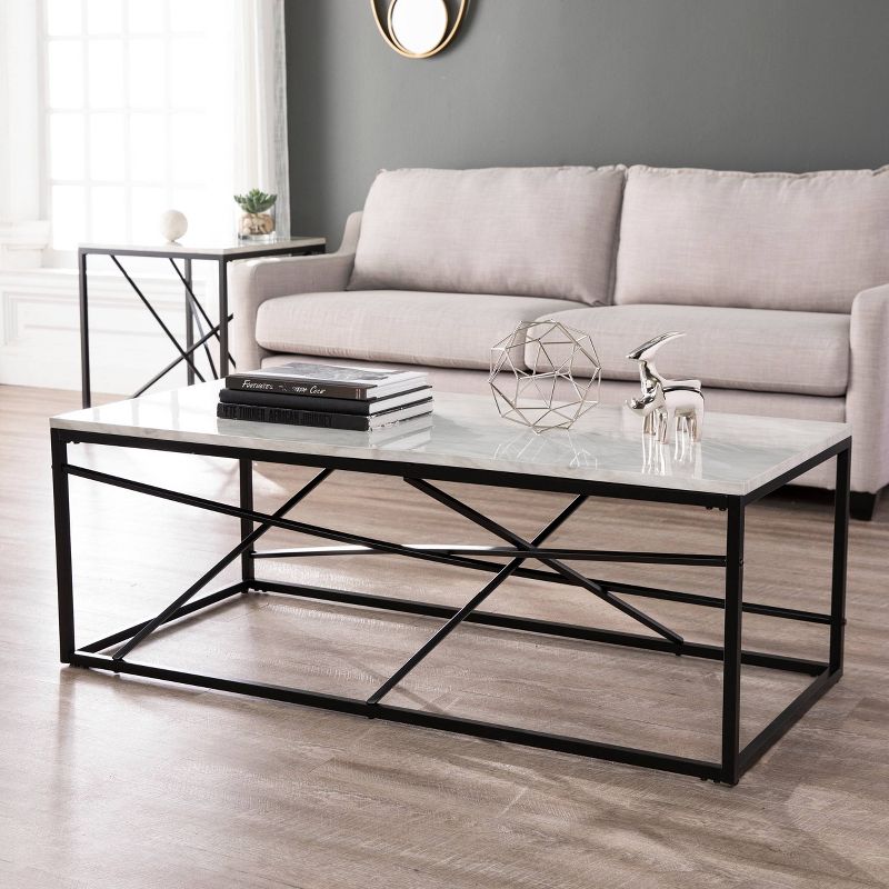 Arendale Faux Marble Coffee Table Matte Black - Aiden Lane, 1 of 10