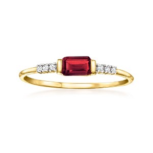 Pure Collection by Ross-Simons 0.30 Carat Garnet Ring With Diamond Accents in 14kt Yellow Gold - 1 of 4