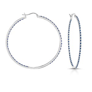Chic and Stylish Colored Cubic Zirconia Slim Large Hoop Earrings for a Bold and Radiant Statement - 1 of 3