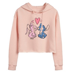 Women's - Disney - Lilo & Stitch Cropped Graphic Hoodie - 1 of 2