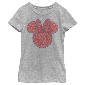 Girl's Disney Mickey and Friends Minnie Paisley Silhouette T-Shirt - 1 of 4