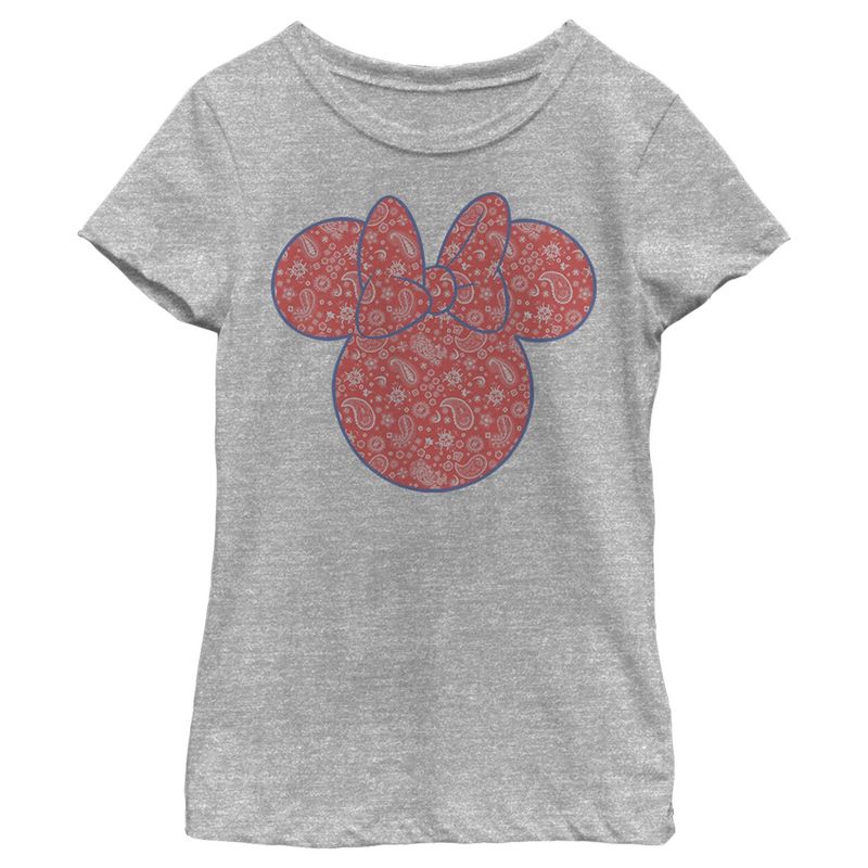 Girl's Disney Mickey and Friends Minnie Paisley Silhouette T-Shirt, 1 of 6