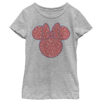 Girl's Disney Mickey and Friends Minnie Paisley Silhouette T-Shirt