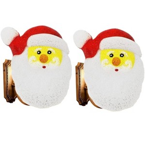 KOVOT Set of 2 Santa Porch Light Covers | Weatherproof Outdoor Holiday Decor | 9" W x 12" H | Easily Fits Most Light Fixtures for Instant Festivity - 1 of 4