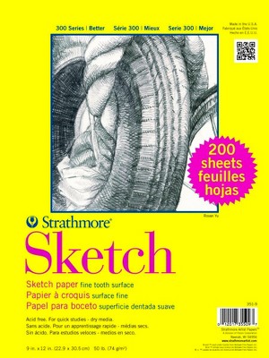 Strathmore 300 Series Newsprint Pad, 18 X 24 Inches, 32 Lb, 50
