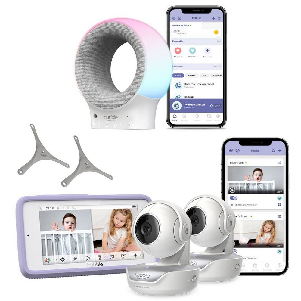 Photos - Baby Monitor Hubble Connected Nursery Pal Deluxe Twin & Eclipse Digital Monitor Bundle