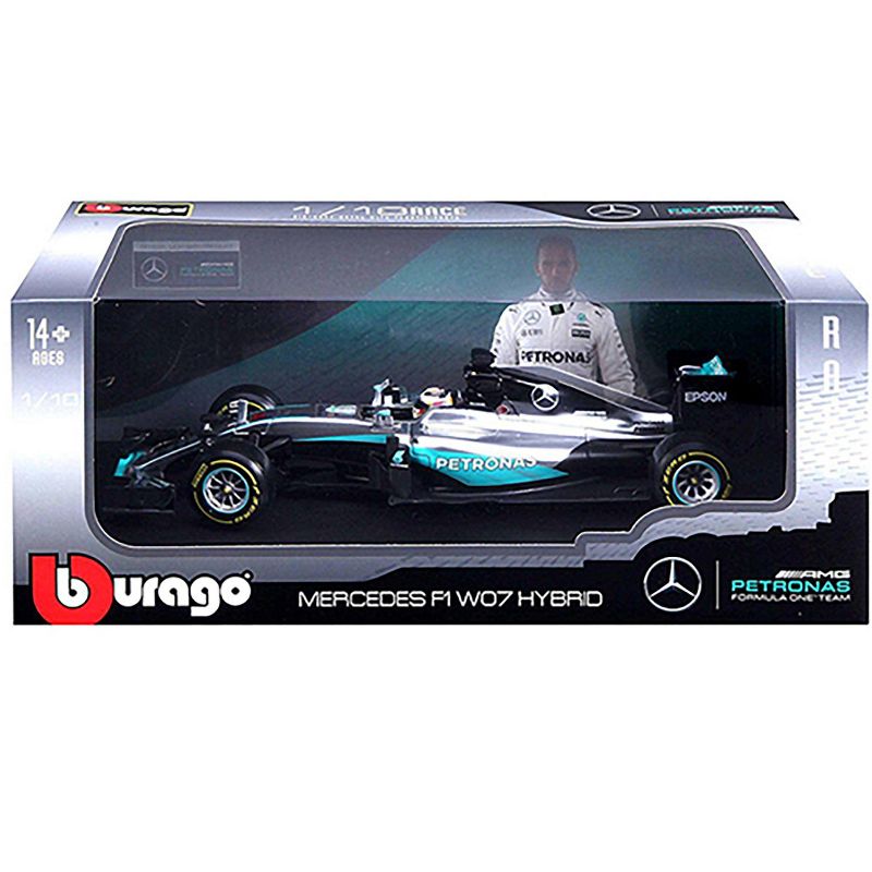 Mercedes AMG F1 W07 Hybrid Petronas #44 Lewis Hamilton Formula 1 (2016) 1/18 Diecast Model Car by Bburago, 3 of 4