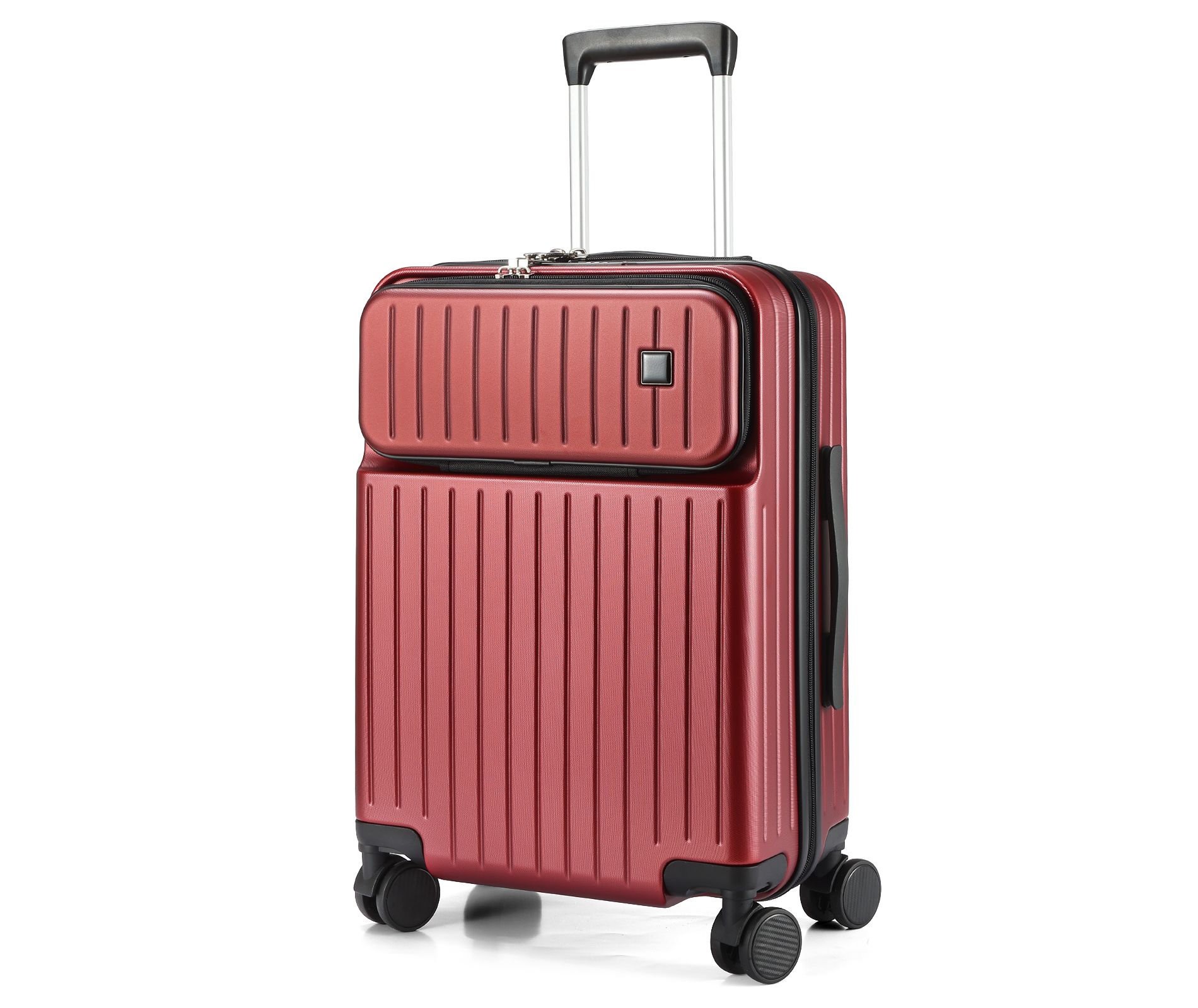 SUGIFT 20" Carry On Luggage with Front Laptop Pocket, TSA Lock, Spinner Wheels, Lightweight Hardside Suitcase for Business Travel